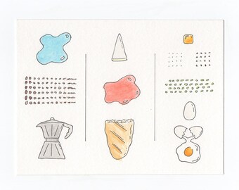 Le Petit Déjeuner Recipe Card - 5" x 7"