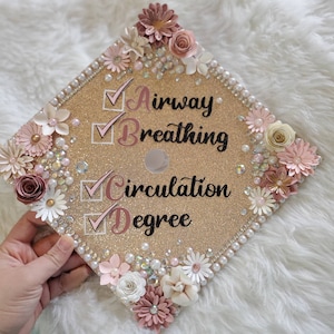Graduation Cap Toppers/ Flower graduation cap/ Glitter Graduation Cap/ rose gold image 4