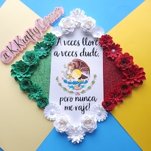 Graduation Cap Toppers/ Flower graduation cap/ Glitter Graduation Cap/ Customizable/ Mexican inspired cap/ Mexico cap
