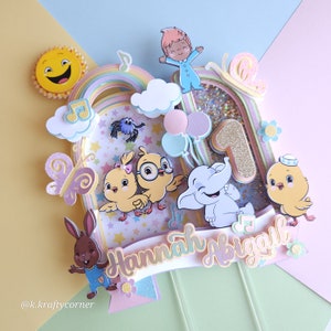 Adorno para tarta con forma de coctelera de Canticos/decoración para fiesta de Canticos/personalizable
