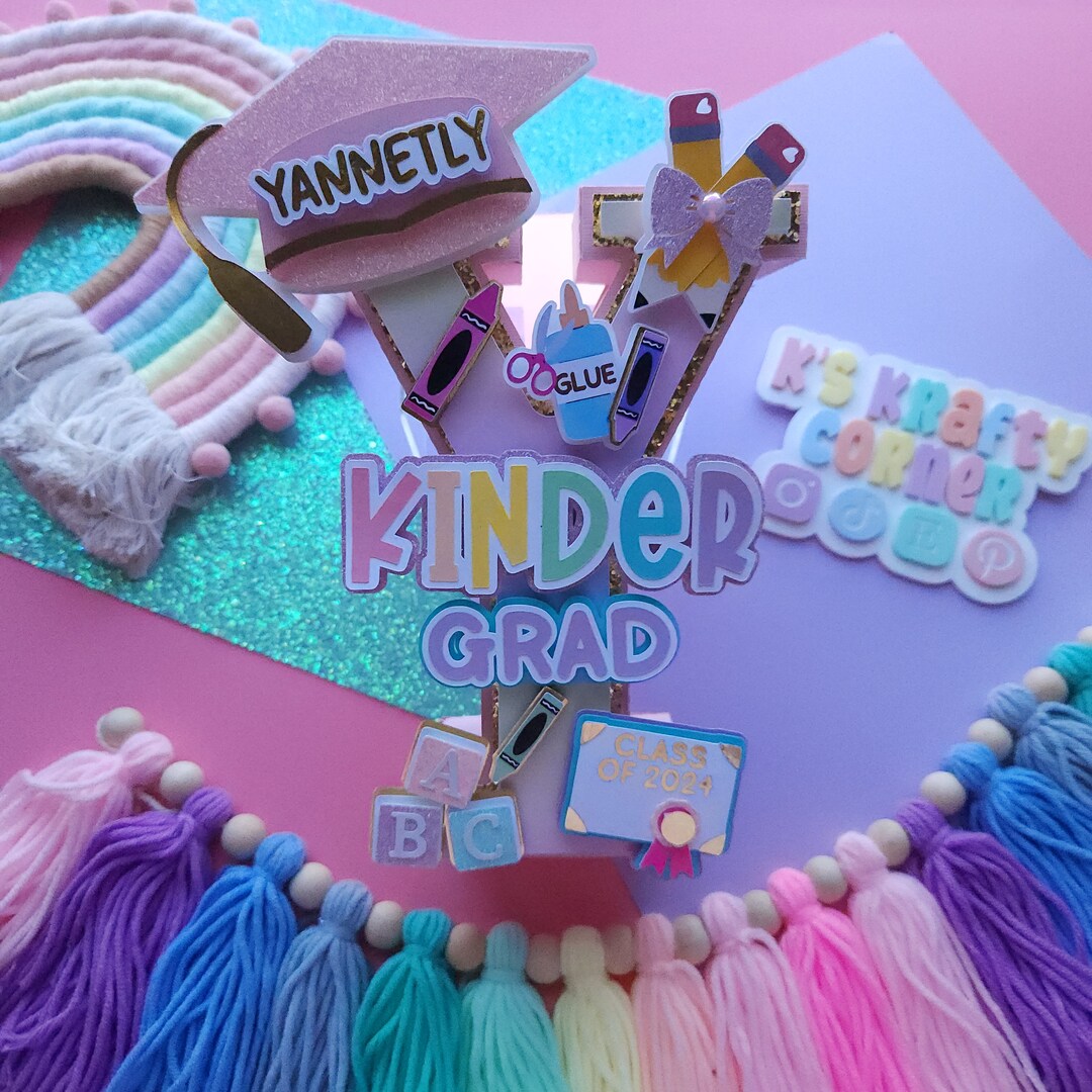 Kinder Grad 3d Letter/ Graduation Present/ 3d Letter/ 1st Grade ...