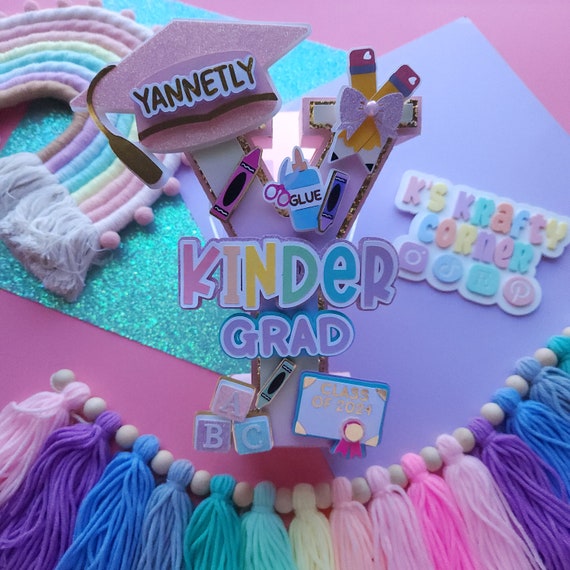 Kinder Grad 3d letter/ graduation present/ 3d letter/ 1st grade graduation present /graduation cap/ kids Graduation/ preschool graduation