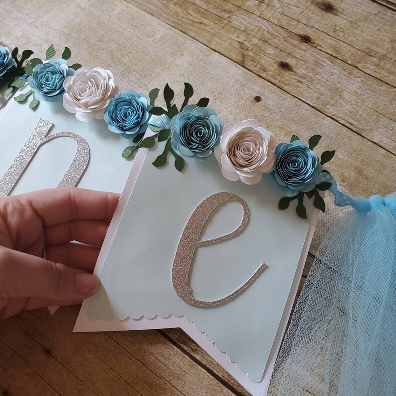 High Chair One Banner/ First Birthday Banner/ Floral One Etsy