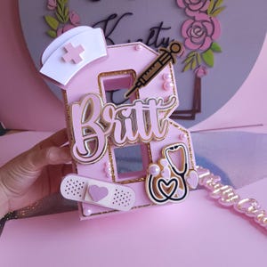 Letra 3D de enfermera/regalo de enfermera/letra 3D/regalo de graduación/gorro de graduación
