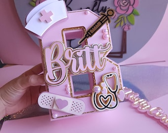 Nurse 3d letter/ nurse present/ 3d letter/ graduation present /graduation cap