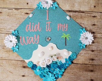 Graduation Cap Toppers/ Flower graduation cap/ Glitter Graduation Cap/ Customizable