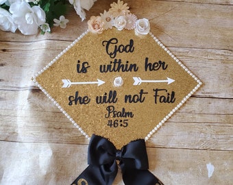 Graduation Cap Toppers/ Flower graduation cap/ Glitter Graduation Cap/ Customizable/ Graduation bow