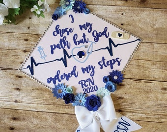 Graduation Cap Toppers/ Flower graduation cap/ Glitter Graduation Cap/ Customizable/ graduation bow