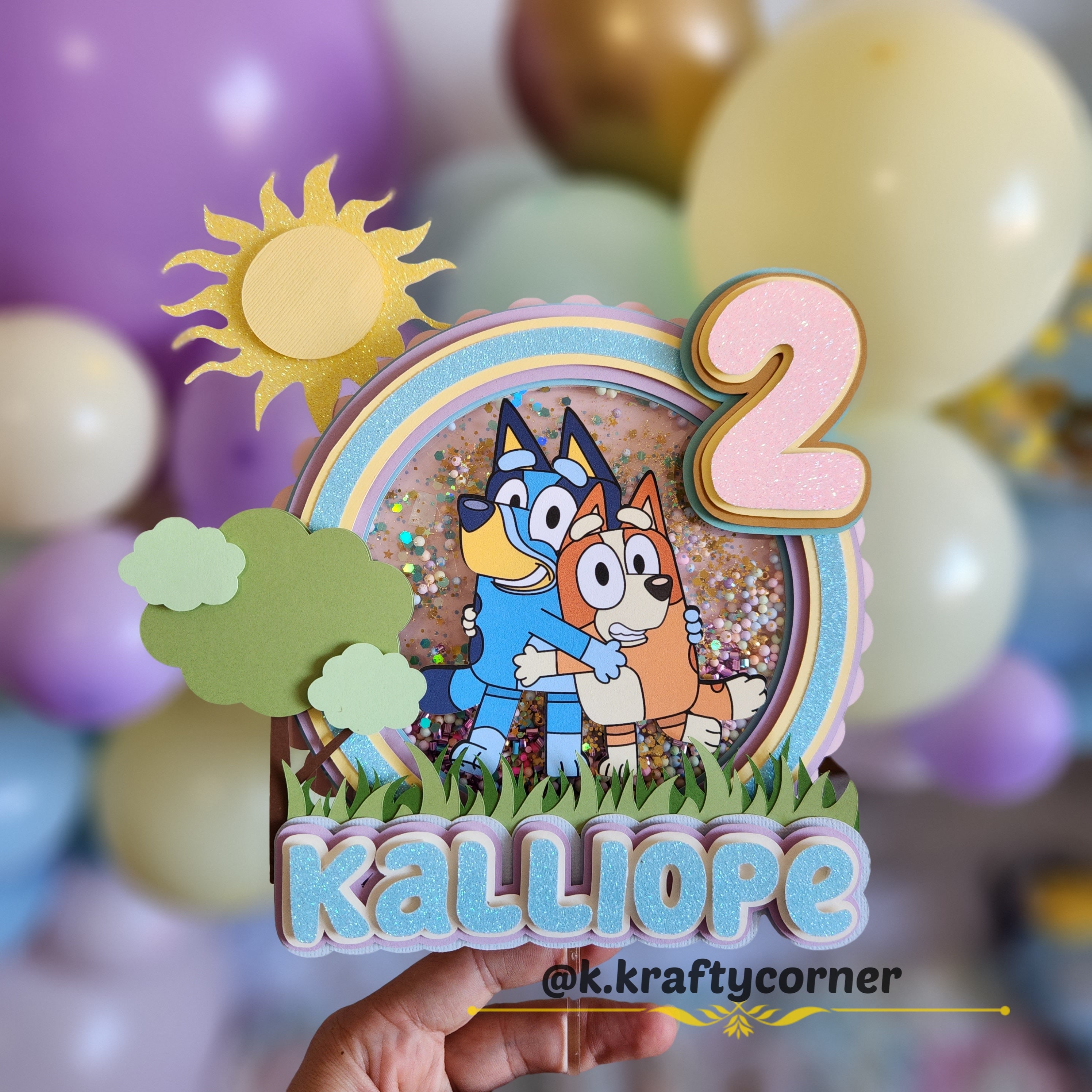 Bluey Inspired Cake Topper Joyeux anniversaire Décorations de gâteaux Bluey  et Bingo Blue Dog Themed for Kids Boy Girl Bday Party Supplies