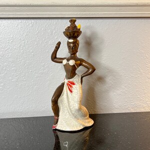 Calypso Female Dancer Hawaii USA 12 Inches Tall Tiki Vintage Treasure Craft Ceramic Cali