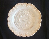 Early Antique 1880s Meissen 8 quot Diameter Cabinet Plate, High Relief Floral Decoration Gilt Signed