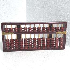 Vintage Rosewood Abacus: Diamond Brand Chinese Calculator With Brass