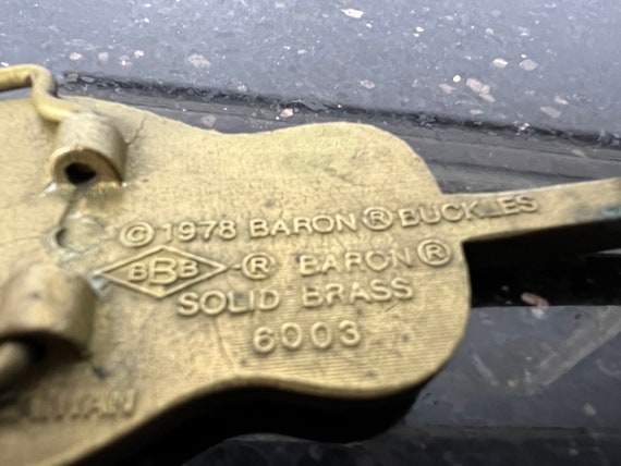 1978 Baron Acoustic Guitar Belt Buckle - Solid Brass - Etsy display picture 2