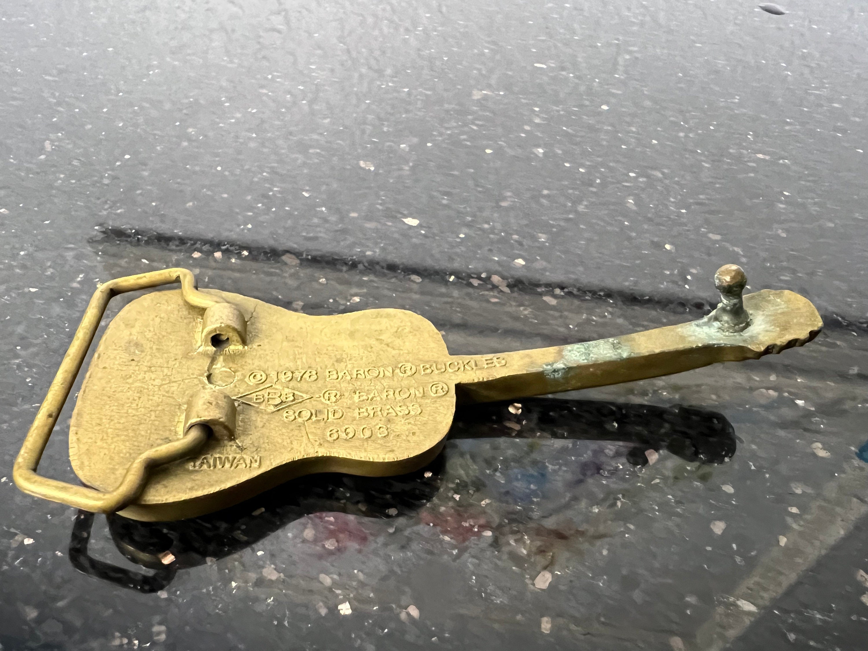 1978 Baron Acoustic Guitar Belt Buckle - Solid Brass - Etsy display picture 2
