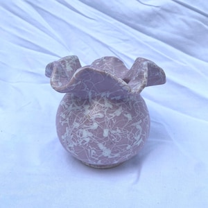 Vintage Shawnee Pottery Lilac lavender Vase With White Drizzle Decoration