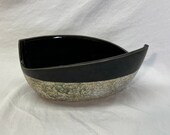 Mid Century Dark Green With MIkebana Pottery Vase Bonsai Planter Marked With Characters In Cartouche