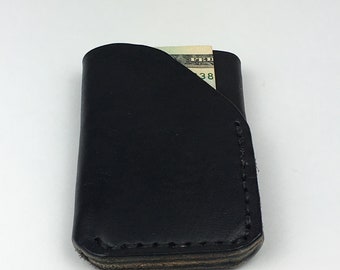 H+B CARD WALLET | Black Leather
