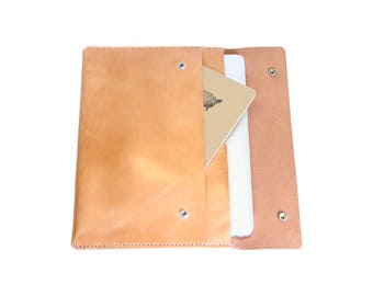 H+B Laptop/iPad Case with Pocket - Russet Leather