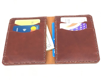 H+B WALLET | Vertical Wallet Burnt Umber Leather