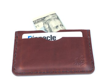 H+B SLIM CARD WALLET | Burnt Umber Leather