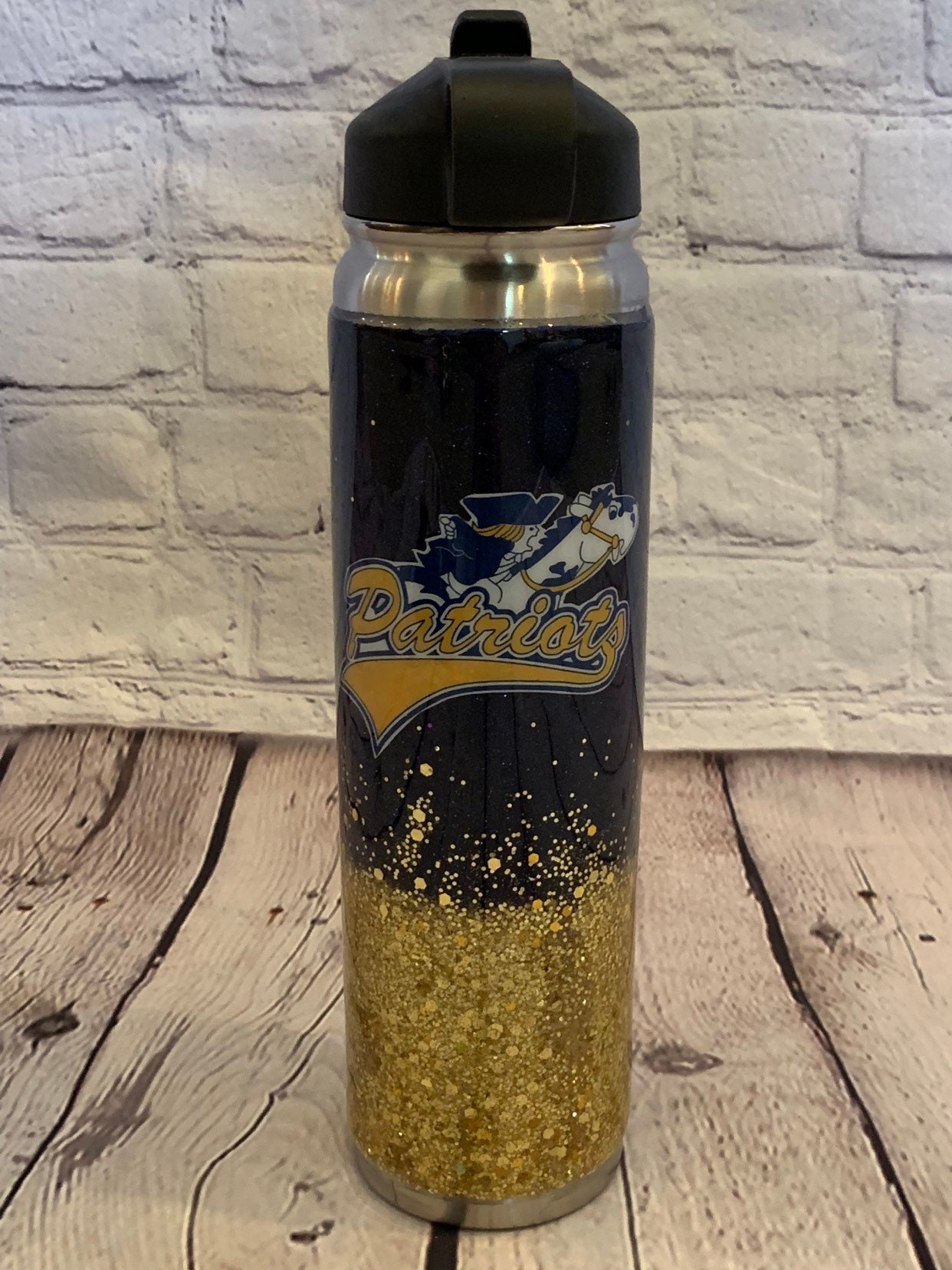 glitter straw water bottle