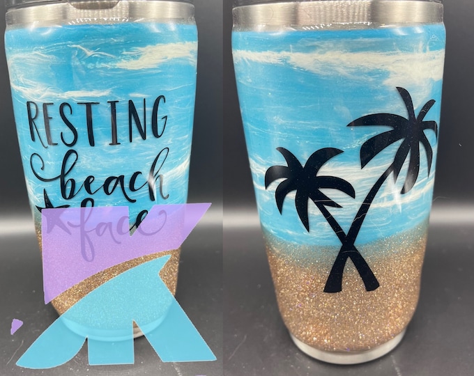 Resting Beach Face 20 oz tumbler, all day cold and warm