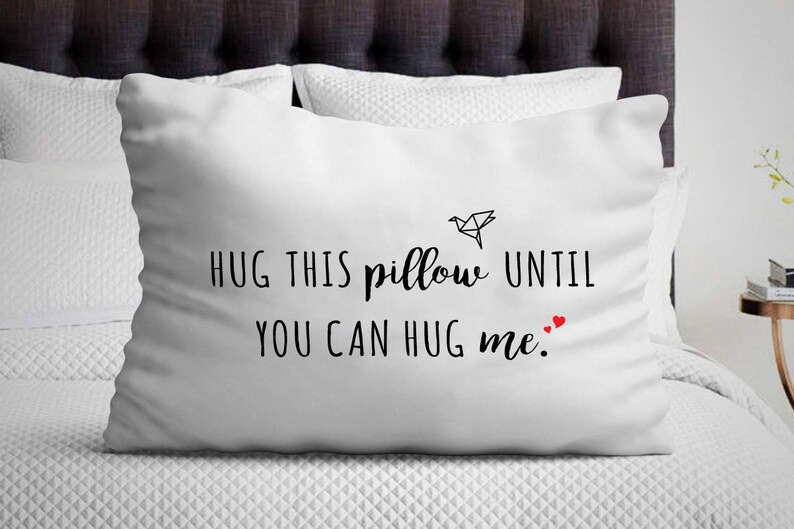 Funny Throw pillow Hug this pillow until you can hug me Etsy