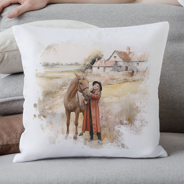 Custom Pet Portrait Pillow - Personalised Watercolour Painting from Your Photo | Gifts for Dog Lovers | Gift For Pet Owners