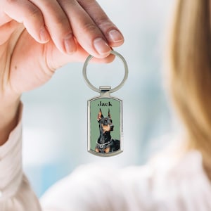 Porte-clés personnalisé avec portrait d'animal de compagnie | Hommage affectueux aux animaux de compagnie bien-aimés | Idée cadeau commémorative pour animal de compagnie | Cadeau significatif pour les amoureux des chiens