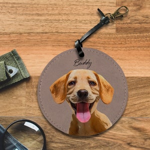 Custom Pet Vector Bag Tag/ Charm | Personalised Leather Charm| Dog/ Cat memorial gift | Gifts for Dog Lovers & Pet Loss | Gift for him/her