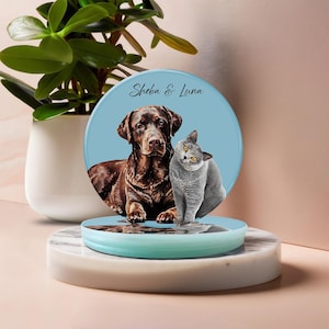 Custom Pet Coasters | Glass Placemats | Coffee Table Coaster | Personalised Pet Portrait | Dog Lovers & Pet Loss | Cat / Dog Owner Gift