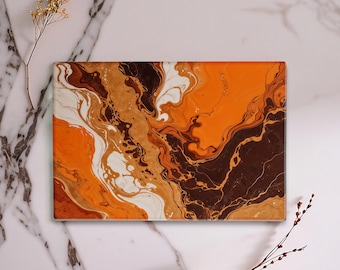 Caramel Marble Placemat - Luxury Glass Table Mat