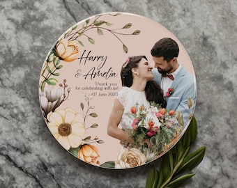 Bulk Glass Coasters With Own Photo & Personalisation | Custom Wedding Favours for Guests | Business Branding/Logo | Event Décor / gifts |