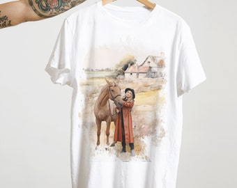 Custom Pet Portrait T-shirt - Personalized Watercolour Painting from Your Photo | Unisex Shirt for Adults and Kids | Birthday Gift