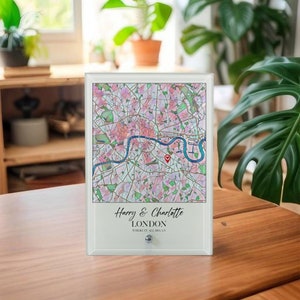 Personalised Map, Glass Desk Art | Custom Where it all Began City Print | Birthday, Wedding, Anniversary, Christmas Gift for her/ him