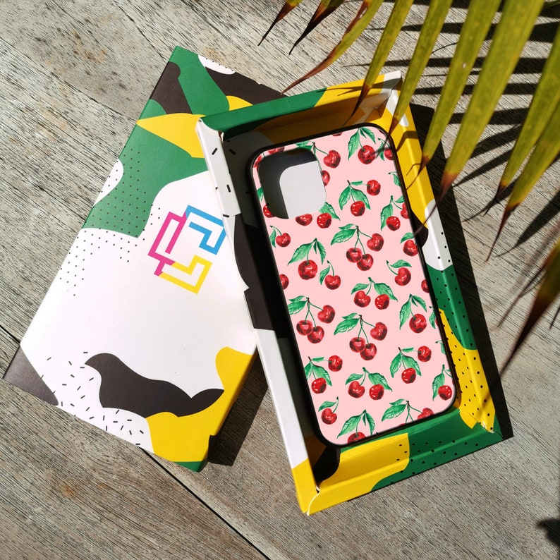 Cherry Phone Case Tempered Glass for All Apple iPhone /& Samsung Galaxy Model Personalised Pattern Cover