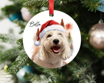 Custom Pet Santa Ornament | Personalised Dog Portrait Cover | Dog/ Cat memorial gift | Personalised Christmas Bauble  & Tree Decoration