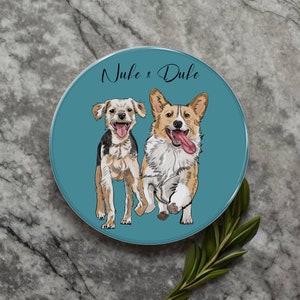 Custom Sketch Pet Coasters | Glass Placemats | Coffee Table Coaster | Personalised Pet Portrait | Dog Lovers & Pet Loss|Cat / Dog Owner Gift