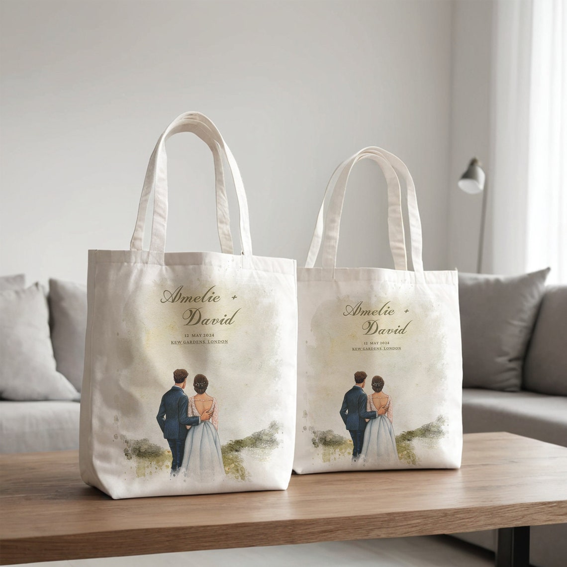 Personalized Wedding Tote Bag Favors | Bulk Photo Gift - Etsy