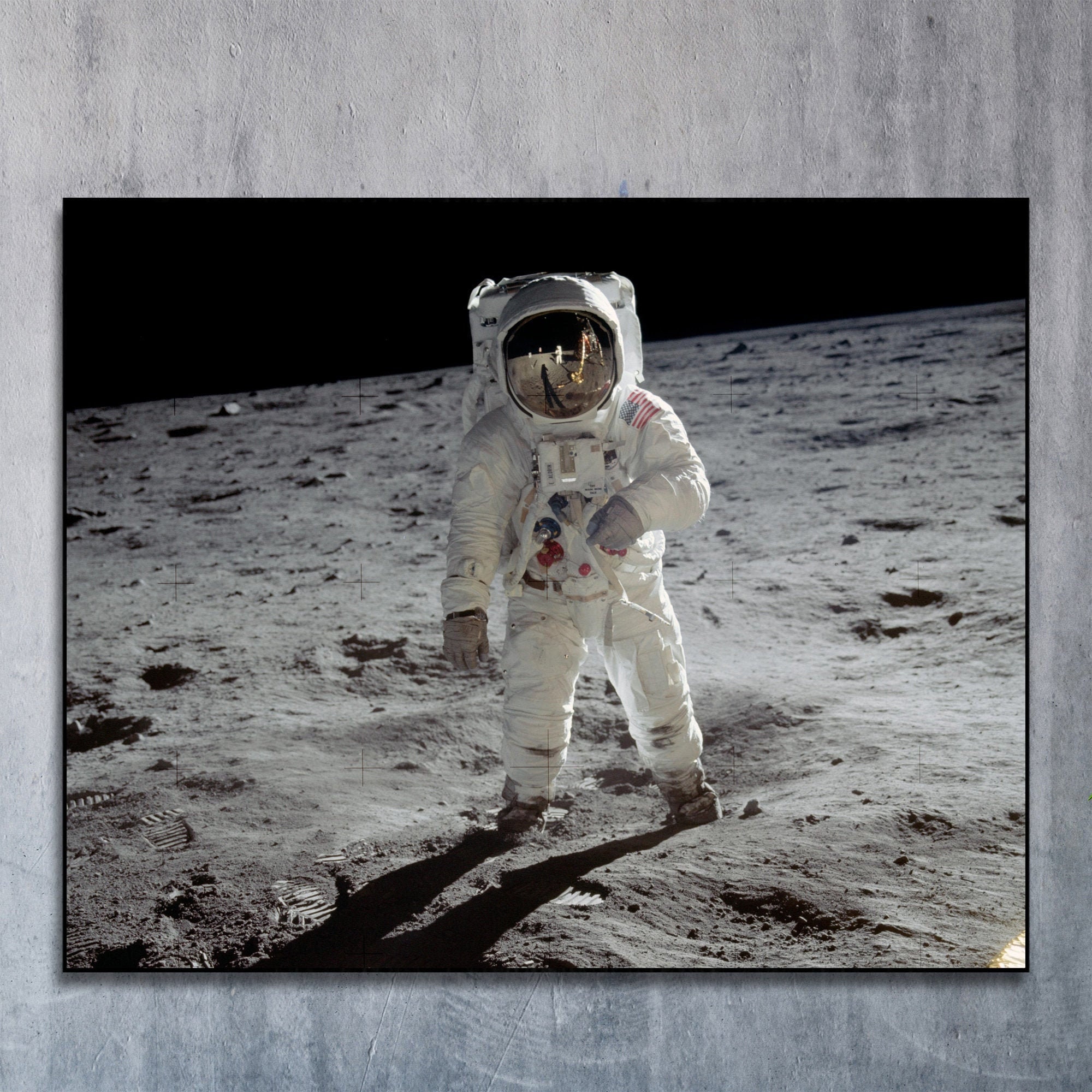 Large Wood Wall Art Apollo 11 Moon Landing Edwin Aldrin & Etsy