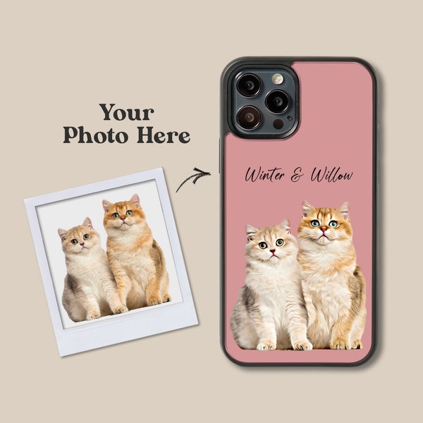 Custom Cat Phone Case | Personalised dog Portrait Cover | Cat memorial gift | Gifts for Cat Lovers & Pet Loss | iPhone + Samsung cases