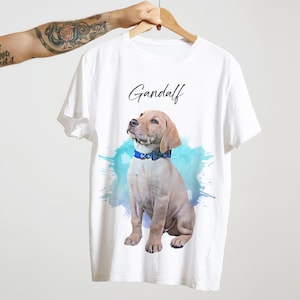 Custom Pet Portrait T-shirt | Personalized Unisex Shirt for Adults and Kids | Birthday Gift for Dog Lovers | Gift For Pet Owner