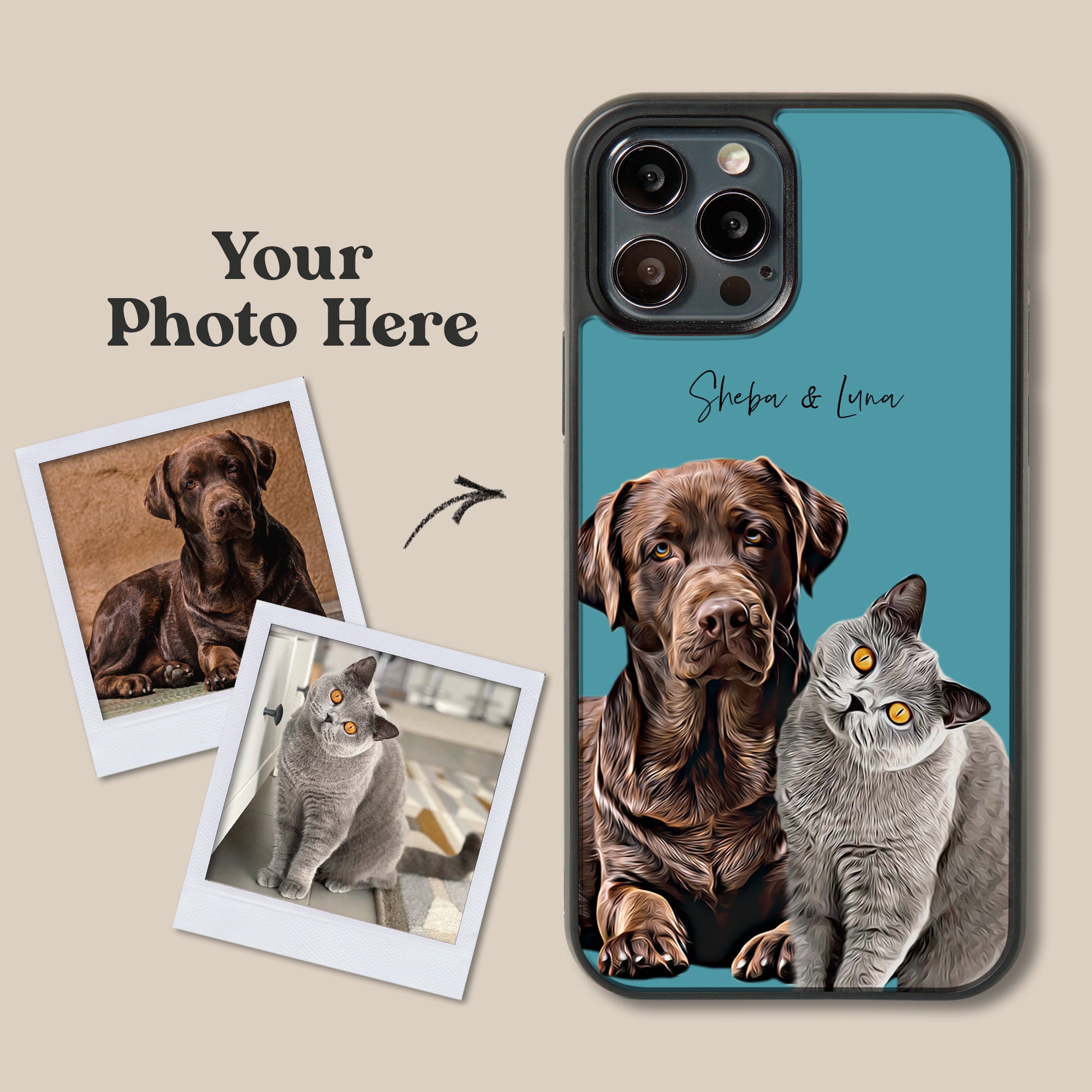 Custom Artistic Pet Phone Case | Gift for Dog Lovers | Personalized P…