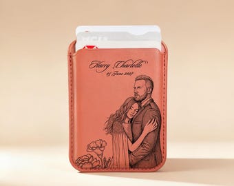 Personalised Leather Card Holder – Custom-Engraved MagSafe Wallet