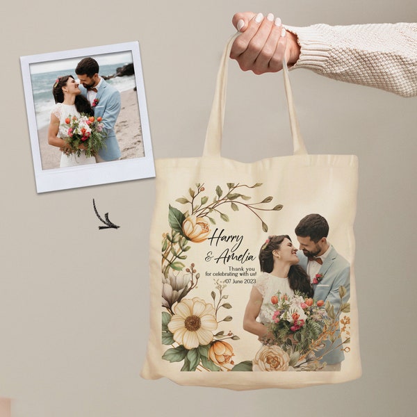 Bulk Tote Bags With Own Photo & Personalisation | Custom Wedding Favours for Guests | Business Branding/Logo | Event Décor / gifts |