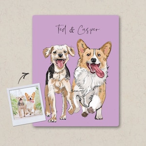 Custom Pet Sketch Wall Art |Hand-drawn Pet Portrait |Personalised Print on high-gloss metal| Dog Lovers & Pet Loss | Cat / Dog Owner Gift