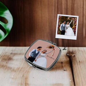 Custom Vector Couple Mirror Personalised Compact Mirror Purse Keepsake Personalized Gift for Couples 3 Shapes/ Sizes image 5