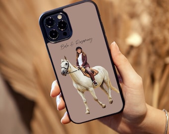 Funda personalizada con retrato de caballo para iPhone y Samsung