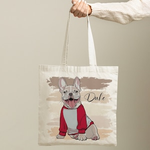 Custom Pet Portrait Tote Bag | Hand-drawn vector | Gifts for Dog Lovers & Pet Loss | Birthday gift | Gift For Pet Owners