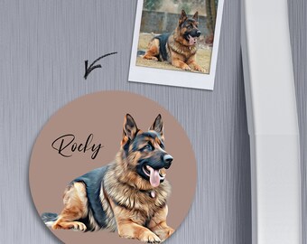 Benutzerdefinierte Haustier-Kühlschrankmagnet | Personalisiertes Hundeportrait | Hund / Katze Gedenkgeschenk | Geschenke für Hundeliebhaber & Haustierverlust | Kreis + Quadrat Magnete